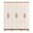 Ver imagem 2 de Guarda Roupa Casal Cover 6 Portas Off White/Nature - Móveis Henn