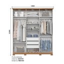 Ver imagem 4 de Guarda Roupa Casal Cover 6 Portas Off White/Nature - Móveis Henn