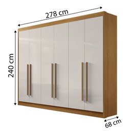 Guarda-roupa Casal 6 Portas New Athos D'doro Móveis - Cinamomo Off D'doro Móveis - 2