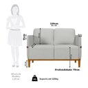 Ver imagem 3 de Sofá Living 2 Lugares com Pés em Madeira Maciça 129cm Estelí Yescasa