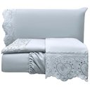Ver imagem 3 de Jogo de Cama Lençol Bella King 4 Peças Micropercal 300 Fios Bordado Inglês Macio Cinza 100% Poli