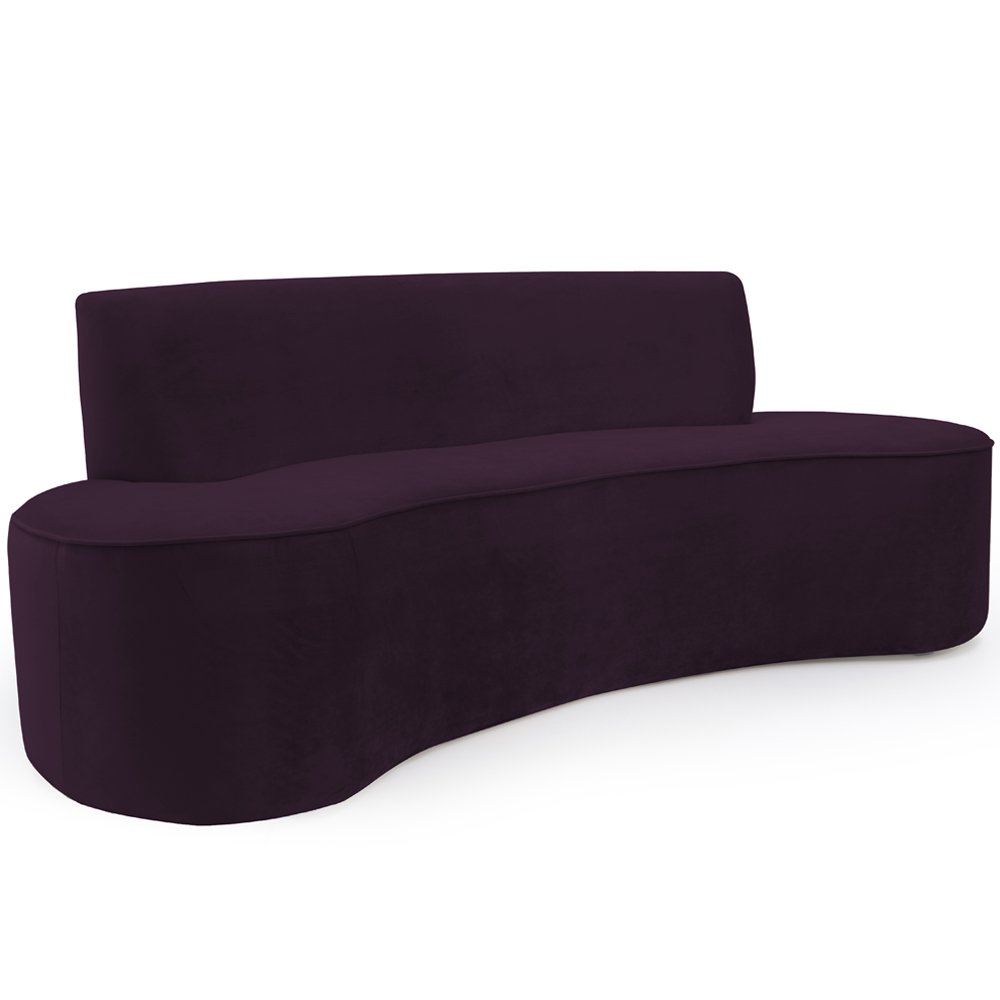 Sofá 03 Lugares 150 cm Mônaco Veludo Roxo - CasaePoltrona