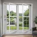 Ver imagem 2 de Porta de Correr Aço Branco 02 Folhas C/postigo e Grade Elo Gold