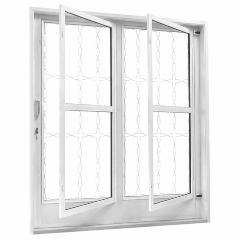 Porta de Correr Aço Branco 02 Folhas C/postigo e Grade Elo Gold