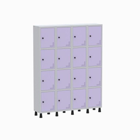 Roupeiro Aço Linha Light 16 Portas - GR304-16 Cinza-Lilas