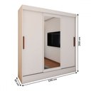Ver imagem 5 de Guarda-roupa Solteiro Dallas 3 Portas de Correr 2 Gavetas Branco - Panorama Móveis