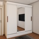 Ver imagem 6 de Guarda-roupa Solteiro Dallas 3 Portas de Correr 2 Gavetas Branco - Panorama Móveis