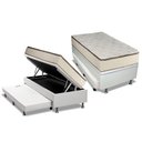 Ver imagem 1 de Cama Box Baú C/auxiliar Solteiro: Colchão Molas Luckspuma Bonnel Montreal Spring + Base Courano