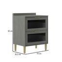Ver imagem 2 de Balcão de Cozinha 70 Cm Domus 2 Gavetas com Vidro Silver - Hecol Móveis