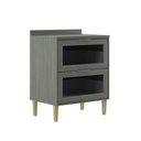 Ver imagem 1 de Balcão de Cozinha 70 Cm Domus 2 Gavetas com Vidro Silver - Hecol Móveis