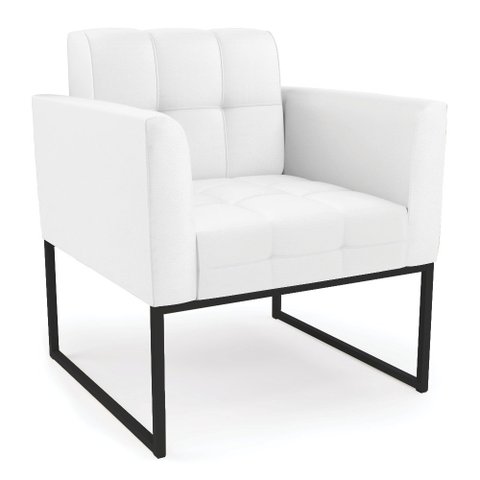 Poltrona Elisa Corino Base Metálica Industrial Preto - D'Rossi Branco