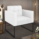 Ver imagem 2 de Poltrona Elisa Corino Base Metálica Industrial Preto - D'Rossi Branco