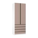 Ver imagem 1 de Guarda Roupa Solteiro 2 Portas 4 Gavetas 90cm Prime Luciane Móveis
