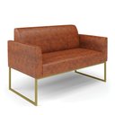 Ver imagem 1 de Sofá Namoradeira Base Industrial Dourado Marisa Corano D03 - D\'rossi Cor Nozes