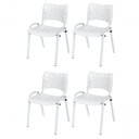 Ver imagem 1 de Cadeira Iso Base Branco Escola, Escritório Branco - Kit 4 Un