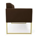 Ver imagem 5 de Sofá Namoradeira Elisa Suede Base Metálica Industrial Dourada - D'Rossi Marrom