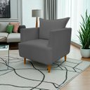 Ver imagem 2 de Poltrona Decorativa para Sala Recepção Escritório Consultório Reforçada Eliza Tecido Suede