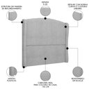 Ver imagem 3 de Cabeceira Casal King Cama Box 195cm Glenda I02 Bouclê Cinza - Mpozenato