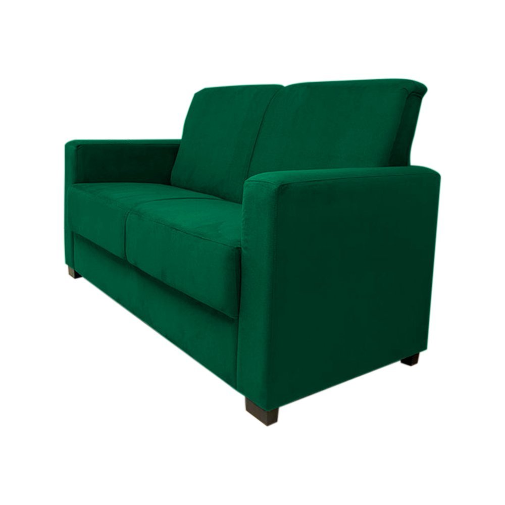 Sofá Namoradeira Pequeno 2 Lugares Imperial Suede:verde Militar - 2