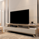 Ver imagem 1 de Rack Vivare 1.8 Wood com 3 Gavetas para TV até 70 - Cinza
