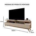 Ver imagem 5 de Rack Vivare 1.8 Wood com 3 Gavetas para TV até 70 - Cinza