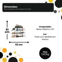 Ver imagem 2 de Estante Multiuso Moderna 4 Prateleiras 4 Nichos Aço Preto Top Rio Comercial