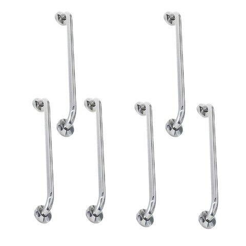 Alça de Apoio Barra 60cm Inox Kit 6 Unidades Segurança Acessibilidade Suporte Parede Corrimao