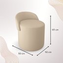 Ver imagem 4 de Puff Banco Orgânico Encosto Redondo Sala Estar Quarto Suede:bege