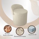 Ver imagem 3 de Puff Banco Orgânico Encosto Redondo Sala Estar Quarto Suede:bege