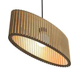 Luminária Pendente Zepelim Modelo Ripado -:MDF CRU - 1