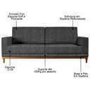 Ver imagem 4 de Sofá Living 145cm 2 Lugares Kayrós D05 Linho Chumbo - Mpozenato