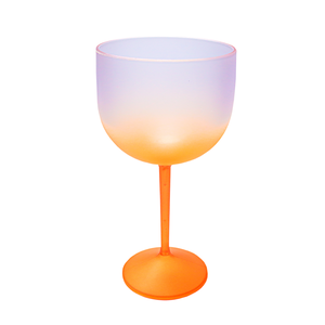5 Taças de Gin Degradê Acrílico 550 Ml: Laranja Neon