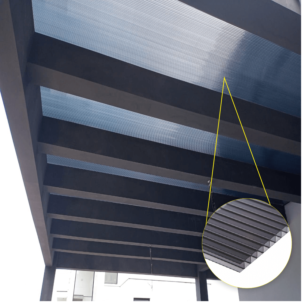 Ver imagem 2 de Chapa de Policarbonato Alveolar Fume 6mm - 2,10m x 2,00m