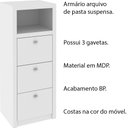Ver imagem 3 de Armário Arquivo para Escritório Home Office ME4118 MDP Branco - Gran Belo