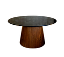 Ver imagem 1 de Mesa Cone de Centro Oval 70x50 cm Base laminada em Madeira Pau Ferro Tampo Laca Preta - Preto