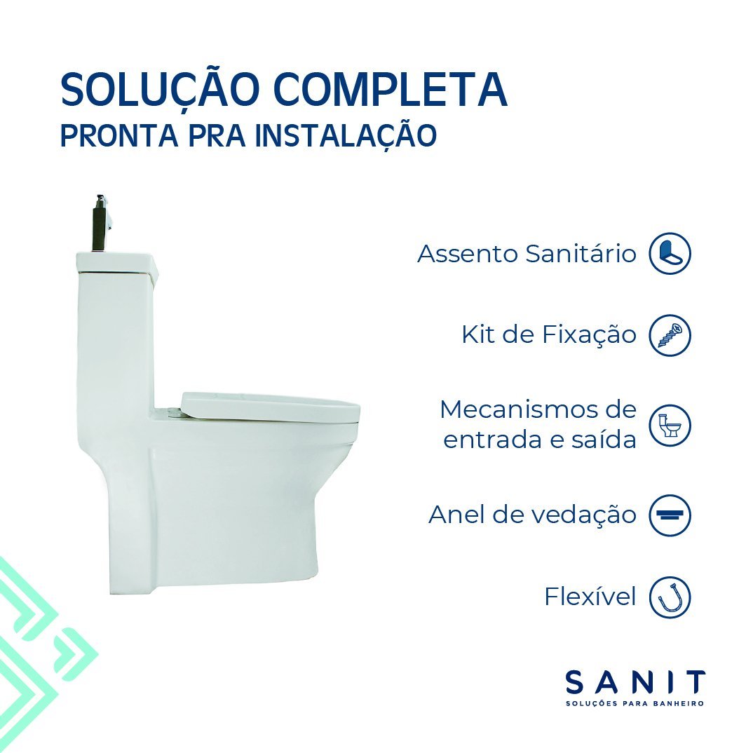 Kit Vaso Sanitário Com Caixa Acoplada e Lavatório Pratic - Sanit - 5