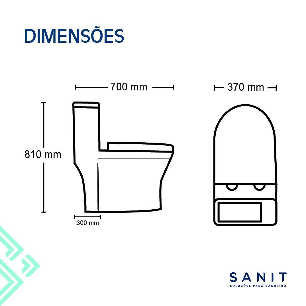 Kit Vaso Sanitário Com Caixa Acoplada e Lavatório Pratic - Sanit - 7