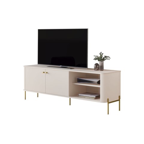 Rack para Tv 1.4 Tucupi Off White Pe Dourado - Moveis Jb