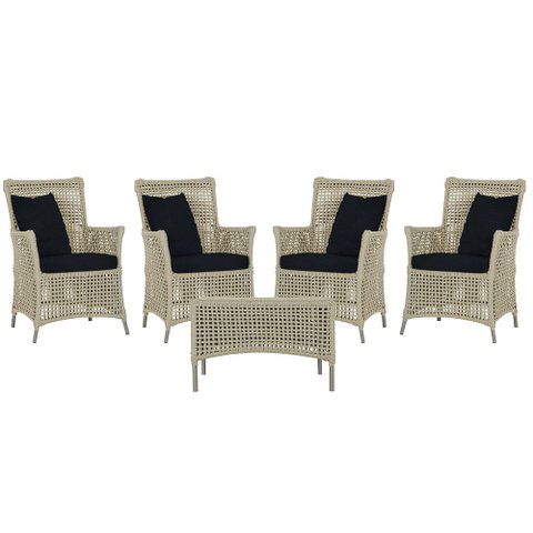 4 Poltronas e 1 Mesa Igapó em Alumínio Pintura Fendi Corda Náutica Estofado 12