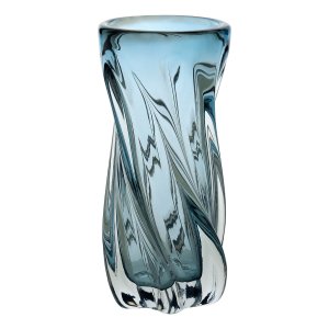 Vaso Decorativo Enfeite Casa Vidro 22x10x10cm Azul