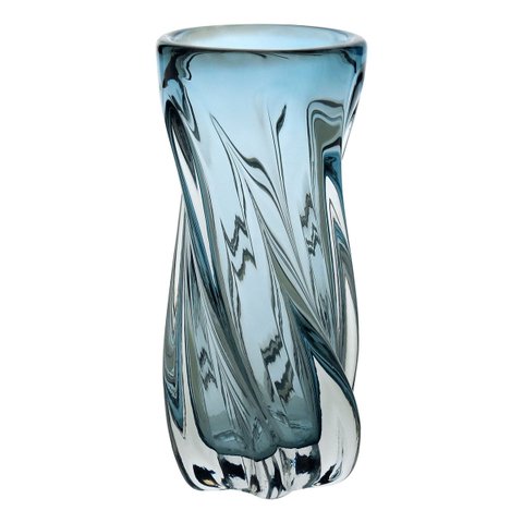 Vaso Decorativo Enfeite Casa Vidro 22x10x10cm Azul