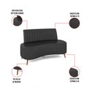 Ver imagem 6 de Sofá 2 Lugares Living 135cm Pé Palito Maraú Sintético Pu Preto K01 - D'Rossi