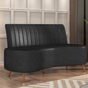 Ver imagem 2 de Sofá 2 Lugares Living 135cm Pé Palito Maraú Sintético Pu Preto K01 - D'Rossi