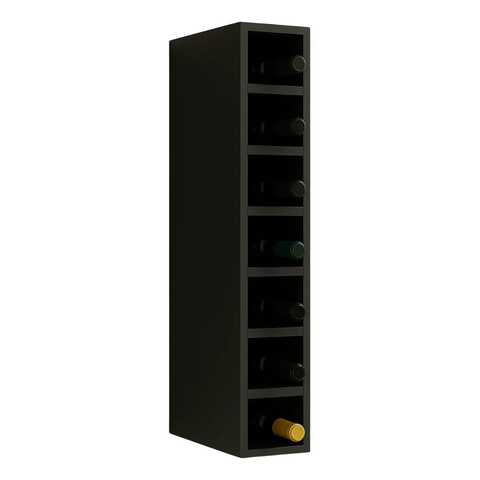 Suporte Nicho de Garrafa Vinho Adega de Parede 80cm: Preto