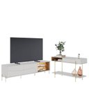 Ver imagem 1 de Rack Bancada Amalfi com Pés em Metal e Aparador para Sala Sena Off White Matte Freijó - Colibri