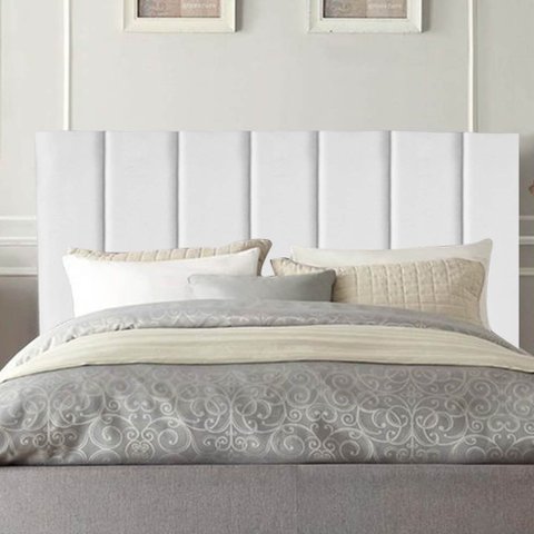 Cabeceira Estofada Carla 140cm Casal Para Cama Box Quarto Corino Branco - Gat Magazine