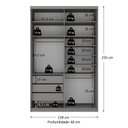 Ver imagem 3 de Guarda-roupa Closet Solteiro 100% Mdf 139cm com 1 Porta Espelho 3 Gavetas Sion