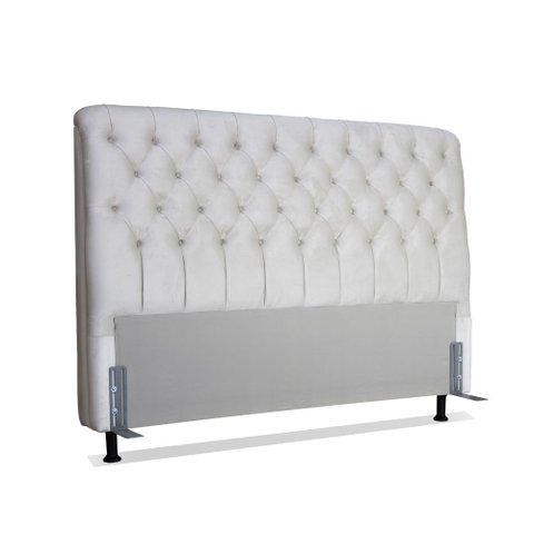 Cabeceira de Cama Box Casal 138 Cm Padua Tecido Suede Veludo Bege