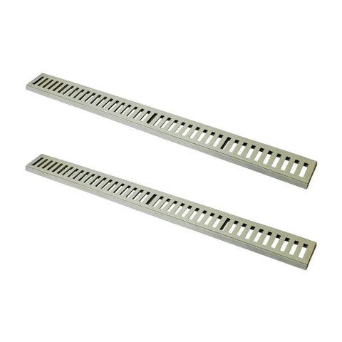 Kit 2 Ralo Grelha Linear Caixilho em Alumínio Bege 20x100cm