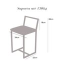 Ver imagem 4 de Conjunto Mesa 4 Cadeiras Estofado Tampo Imbuia Redondo Industrial Black